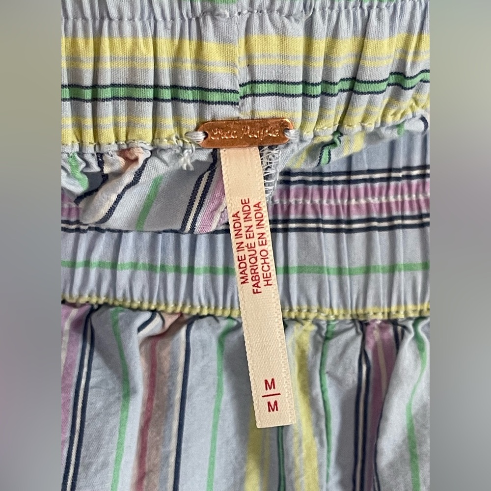 FREE PEOPE Light Blue Multicolor Striped Shorts Size Medium - Picture 5 of 7